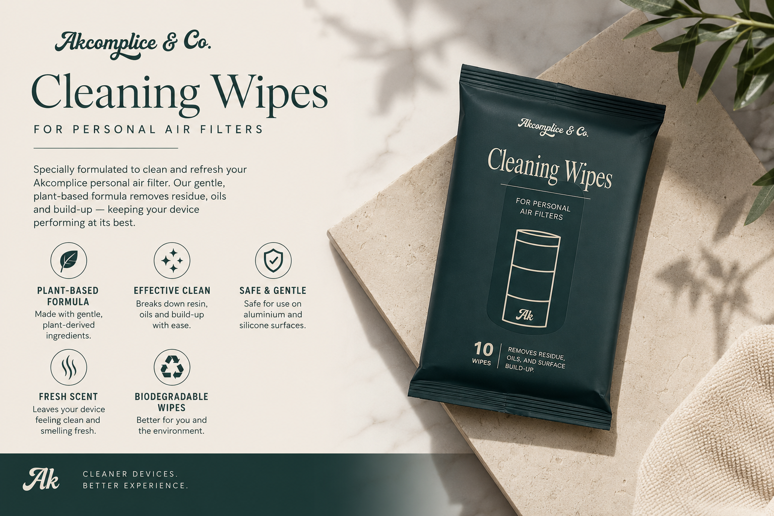 Personal Air Filter Cleaning Wipes ingredients and product information